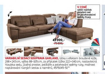 Variabilní sedací souprava Garland - ASKO akcniletaky.com