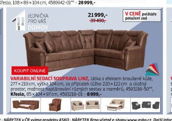 Variabilní sedací souprava Linz - ASKO akcniletaky.com