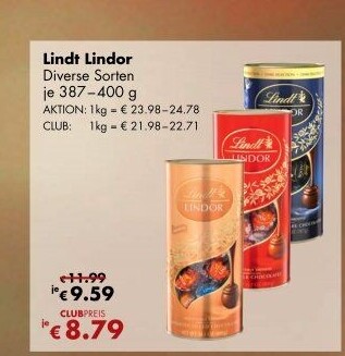 Bonboniéra Pralinky v tubě Lindor Lindt