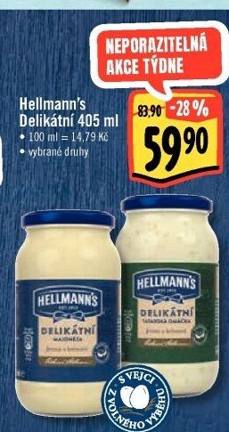 Majonéza delikátní Hellmann'