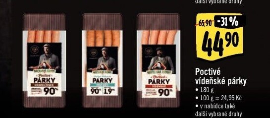 Párky vídeňské poctivé Kostelecké uzeniny