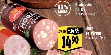 Salám Horal se sýrem Krásno