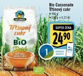 Třtinový cukr bio Cassonade