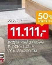 Postelová sestava, plocha lůžka cca 180x200 cm