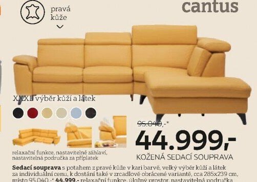 Kožená sedací souprava Cantus