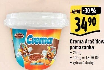 Arašídová pomazánka Crema Chocoland
