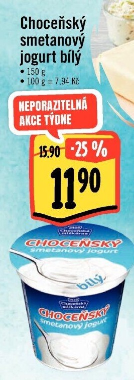 Bílý jogurt smetanový Choceňský