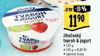 Dezert tvaroh s jogurtem jihočeský Madeta