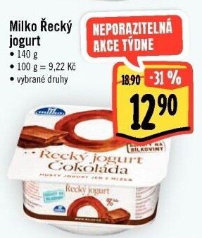 Ochucený jogurt řecký 0% Milko