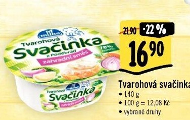 Svačinka zeleninový tvaroh Milko