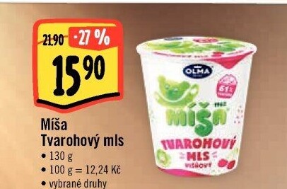 Dezert Tvarohový mls Míša Olma