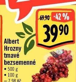 Hrozny tmavé bezsemenné Albert