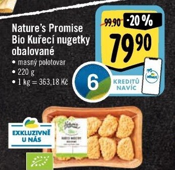 Kuřecí nugetky obalované bio Nature'