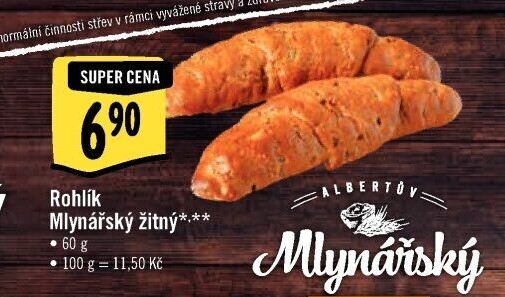 Rohlík Mlynářský žitný Albert