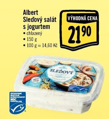 Salát skandinávský sleďový s jogurtem Albert