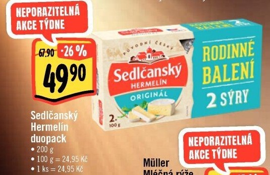 Sýr Hermelín Sedlčanský