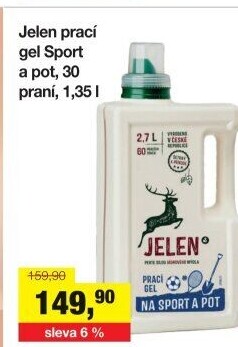 Prací gel na sportovní prádlo Jelen