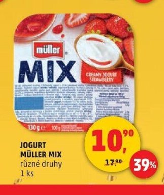JOGURT MÜLLER MIX různé druhy 1 ks