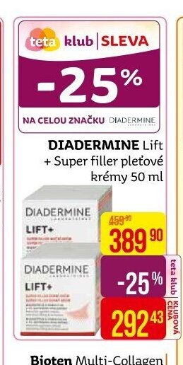 DIADERMINE Lift + Super filler pleťové krémy 50 ml