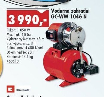 Vodárna zahradní GC-WW 1046 N - UNI HOBBY akcniletaky.com
