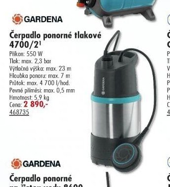 GARDENA Čerpadlo ponorné tlakové 4700/2 - UNI HOBBY akcniletaky.com
