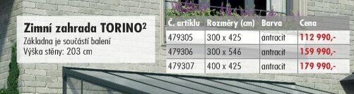 Zimní zahrada TORINO2 - UNI HOBBY akcniletaky.com