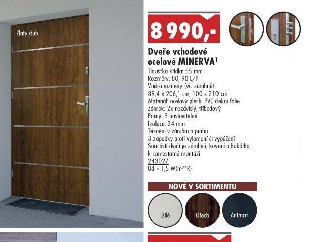 Dveře vchodové ocelové MINERVA - UNI HOBBY akcniletaky.com