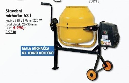Stavební míchačka 63 l - UNI HOBBY akcniletaky.com