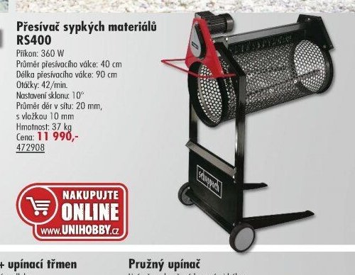 Přesívač sypkých materiálů RS400 - UNI HOBBY akcniletaky.com