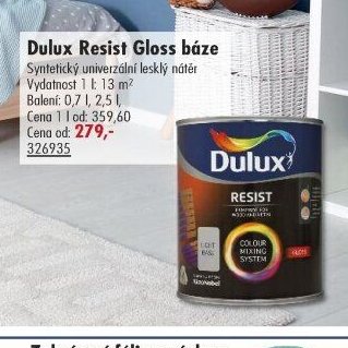 Dulux Resist Gloss báze - UNI HOBBY akcniletaky.com