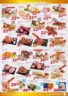 akční leták ESO MARKET 9.3.2022-20.3.2022