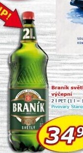 Pivo světlé výčepní 10° Braník