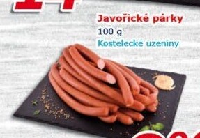 Párky javořické Kostelecké uzeniny
