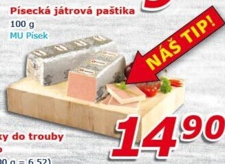 Paštika játrová písecká Maso uzeniny Písek