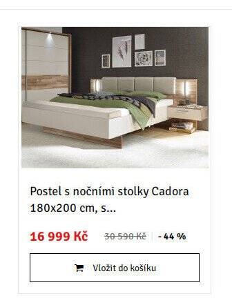 Postel s nočními stolky Cadora 180x200 cm, s... - ASKO akcniletaky.com