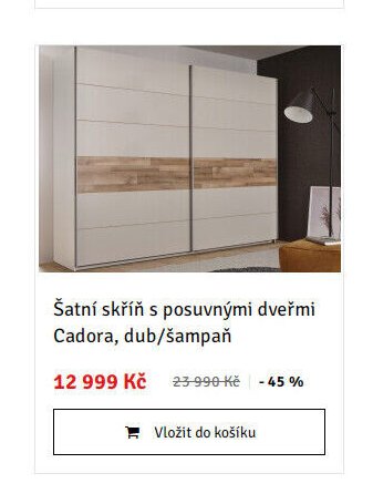 Šatní skříň s posuvnými dveřmi Cadora, dub/šampaň - ASKO akcniletaky.com