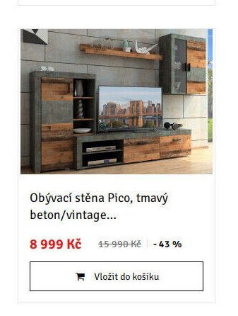 Obývací stěna Pico, tmavý beton/vintage... - ASKO akcniletaky.com