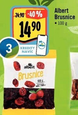 Brusinky klikvy sušené Albert