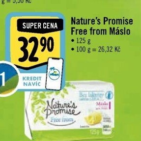 Máslo bez laktózy Free From Nature'