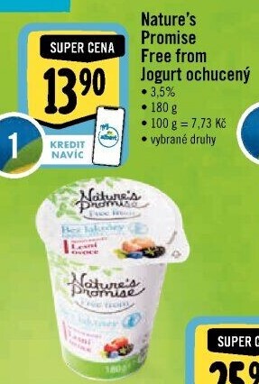 Ochucený jogurt bez laktózy Free From Nature'