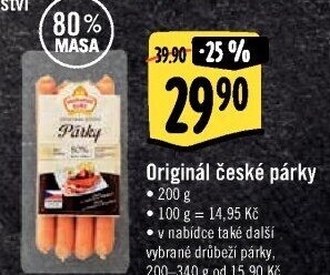 Párky české originál Vodňanské kuře