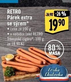 Párky extra se sýrem Albert Retro