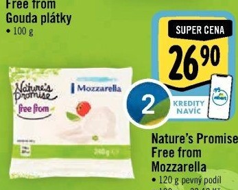 Sýr Mozzarella free from Nature'