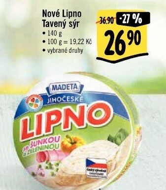 Tavený sýr Jihočeské Lipno Madeta