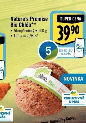 Chléb žitno-pšeničný bio Nature'