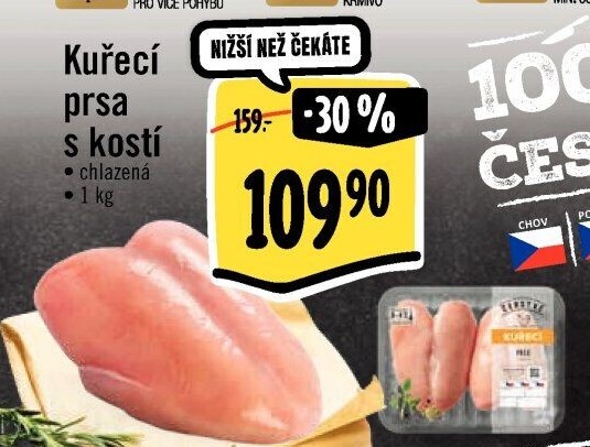 Kuřecí prsa s kostí Albert