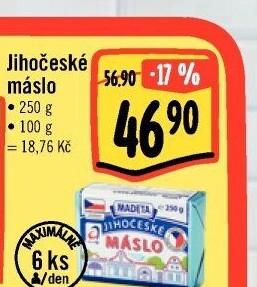 Máslo Jihočeské Madeta
