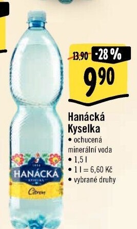 Ochucená voda Hanáckákyselka