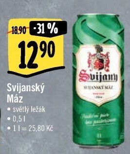 Pivo světlý ležák 11° Svijanský Máz Svijany