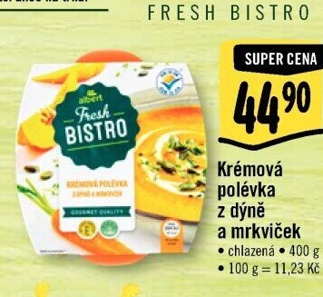 Polévka krémová z dýně a mrkviček Albert Fresh Bistro